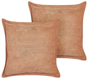 Set di 2 cuscini velluto arancione 43 x 43 cm ZINNIA Beliani