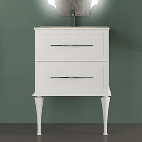 Mobile sottolavabo e lavabo Tiffany per vasca centrale bco opaco L 75 x P 46 cm 2 cassetti