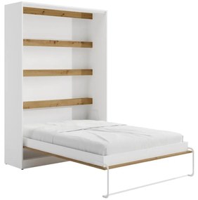 Letto estraibile 140 x 200 cm Apertura verticale manuale Con LED Bianco e Naturale - RAPILI