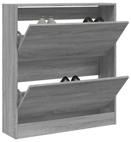 Scarpiera Grigio Sonoma 80x21x87,5 Cm İn Legno Multistrato /