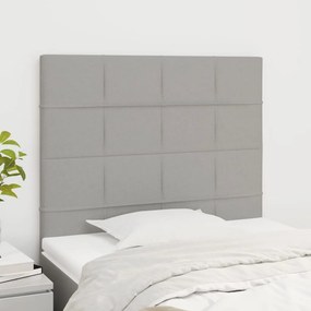 Testiera 2 Pz Grigio Chiaro 90x5x78/88 Cm İn Tessuto /