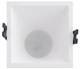 Faretto da Incasso Quadrato Bianco Fisso in Policarbonato Foro 85x85mm per GU10