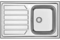 Lavello da cucina in acciaio inox modello LS04 con sgocciolatoio a sinistra 80x50 cm