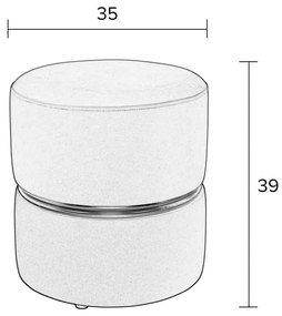 Poggiapiedi arancione con rivestimento in velluto Bubbly – White Label