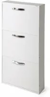 Scarpiera Slim Bianco Frassinato in legno nobilitato 3 ribalte cm 108x65x15