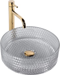 Lavabo da appoggio Rea Cristal Light Grey