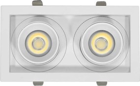 Faro LED da Incasso Orientabile 2x15W CCT Foro 160x75mm Bridgelux LED Colore Bianco Variabile CCT