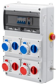 Quadro elettrico preassemblato non cablato ROSI Quadro ACS con 4 prese interbloccate 36.6 x 51 x 18.6 mm