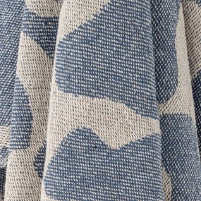 Coperta blu e beige in cotone riciclato 130x160 cm Salobre – Bloomingville