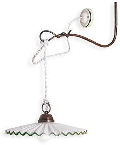 Applique Braccio Classica L'Aquila Metallo Ceramica Nero Sfumato Rame 1 Luce E27