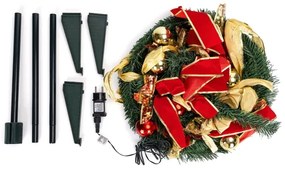 Aigostar - Albero di Natale LED da esterno 100xLED/230V 1,5m IP44 rosso bianco freddo