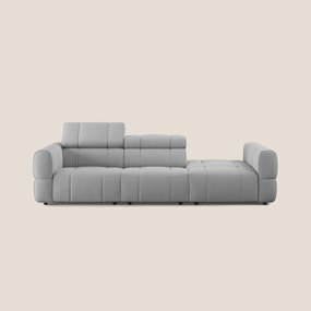 Giotto Divano con terminale e opzione relax elettrico in microfibra effetto velluto impermeabile T09