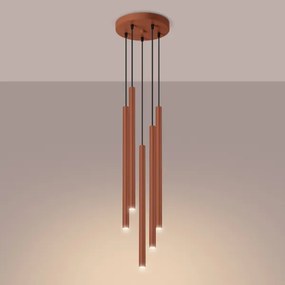 Sollux SL.1528 - Lampadario a sospensione con filo PASTELO 5xG9/8W/230V rosso