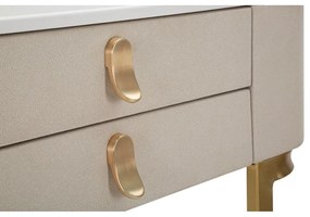Tavolo consolle beige/dorato con piano effetto marmo 40x70 cm Beauty – Mauro Ferretti