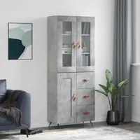 Credenza Grigio Cemento 69,5x34x180 cm in Legno Multistrato 3198637