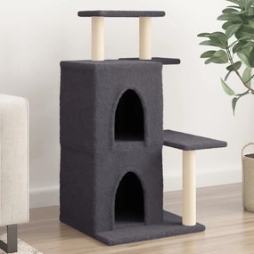 Albero per gatti con tiragraffi in sisal grigio scuro 97 cm