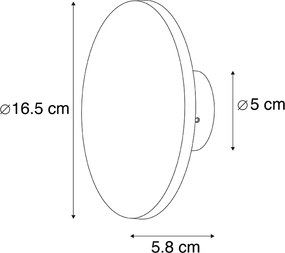 Applique da parete di design grigia 16,5 cm con LED - Skyf