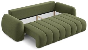 Divano verde allungabile/con contenitore con rivestimento in bouclé 266 cm Pele – Makamii