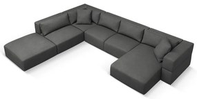 Divano a U angolare grigio scuro, angolo sinistro Esther - Milo Casa