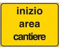 Segnale inizio area cantiere figura 2107 cm. 60x40 -