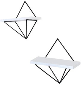 Set di 2 mensole DIA, bianco/nero