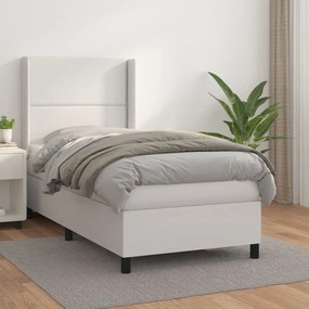Giroletto A Molle Con Materasso Bianco 100x200 Cm İn Similpelle /