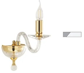 Applique PAGANINI a 1 Luce in vetro lavorato a mano 12 cm Bianco