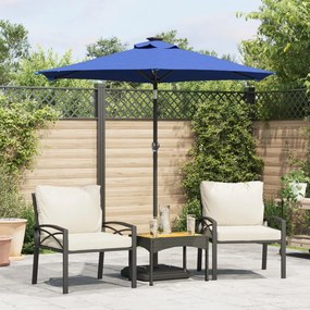Ombrellone Giardino Con Palo İn Acciaio Azzurro 225x225x212 Cm /