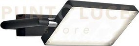 Applique a parete led book nera 18w 1820lm 3000k 22,5x15x10cm orien...