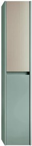 Colonna per mobile bagno Niwa 2 ante P 27 x L 30 x H 160 cm laccato opaco verde timo con vetro sabbia
