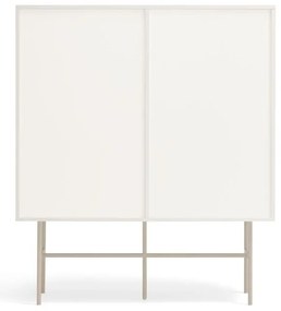 Cassettiera beige/color crema con porte scorrevoli 120x140x45 cm Nube – Teulat