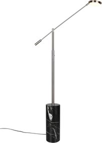 Lampada da terra LED nera e argentata (altezza totale 145 cm) Fiore – Trio Select