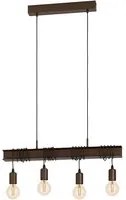 Lampadario Industrial Townshend 4 4 Luci Acciaio Marrone Invecchiato E Nero