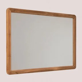 Specchio da parete in legno di teak Uesca legno di teak - Sklum