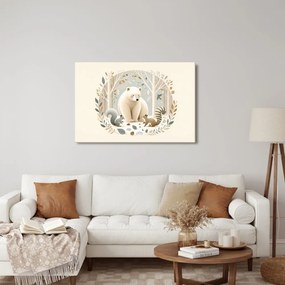 Quadro su tela – Orso e animali del bosco nella foresta