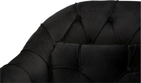 Divano nero con rivestimento in velluto 130 cm Budapest – Mauro Ferretti