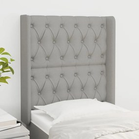 Testiera Ad Orecchio Grigio Chiaro 83x16x118/128 Cm İn Tessuto /