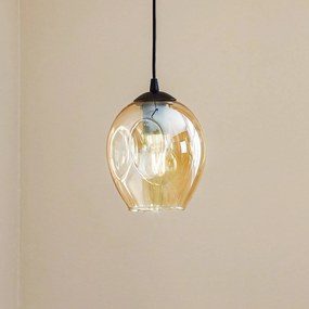 EMIBIG LIGHTING Lampada a sospensione Starla 1 luce, paralume in vetro ambra