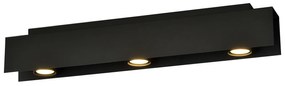Plafoniera Moderna 3 Luci Cassiopea In Acciaio Nero