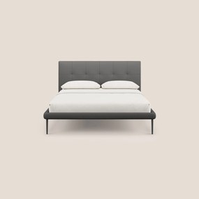 Midori letto imbottito trapuntato in ecopelle con piedini alti T04