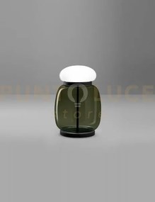 Faro lampada da tavolo g verde antico bianco montatura nero opaco 2...