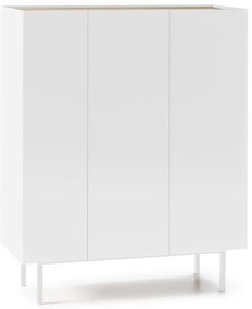 Cassettiera alta bianca effetto rovere95x120 cm Arista - Teulat