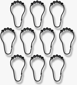 Ganci neri per tenda da doccia in set da 10 pezzi Aqua - Mette Ditmer Denmark