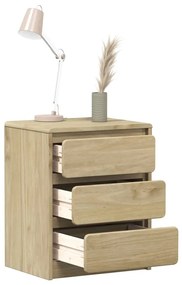 Comodino Sauda Rovere 44x35x56 Cm İn Legno Massello Di Pino /