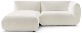 Divano angolare in velluto a coste bianco (angolo sinistro) Lecomte - Bobochic Paris