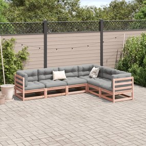 Set divani giardino 6 pz cuscini legno massello abete douglas