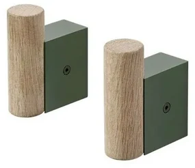 Attach Hook Set of 2 Oak/Scuro Green - Muuto