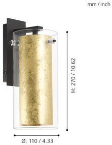 Eglo 97839 - Applique PINTO GOLD 1xE27/40W/230V