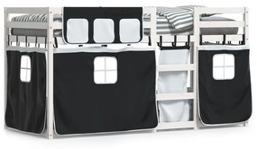 Letto A Castello Senza Materasso Bianco E Nero 75x190 Cm İnpino /
