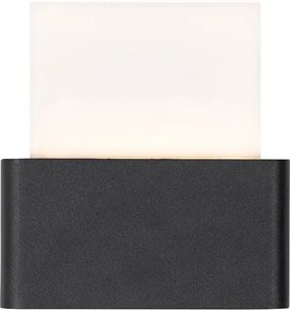 Lampada da parete per esterni nera con LED incl. numeri civici IP54 - Kandi